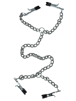 Sextreme metal nipple & labia clamps with chain